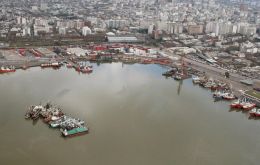 Jiggers lined up in the port of Montevideo 