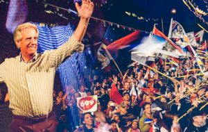 On Monday “we begin a new chapter in the struggle to reach the presidency”, said Vazquez to a massive crowd at a rally in downtown Montevideo.