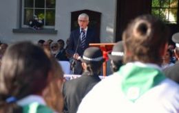 Governor Dr. Philip Rushbrook during the inauguration ceremony 